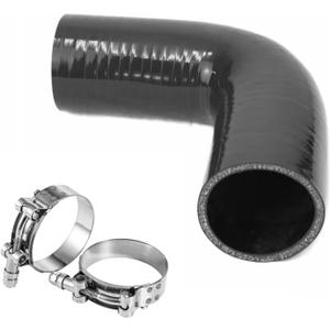 YSIL Acoplador de codo de 90 grados de 2.5 pulgadas, manguera de silicona de 4 capas reforzada Turbo Intercooler Tubera de admisin con abrazaderas de perno en T de 0.197 in de grosor