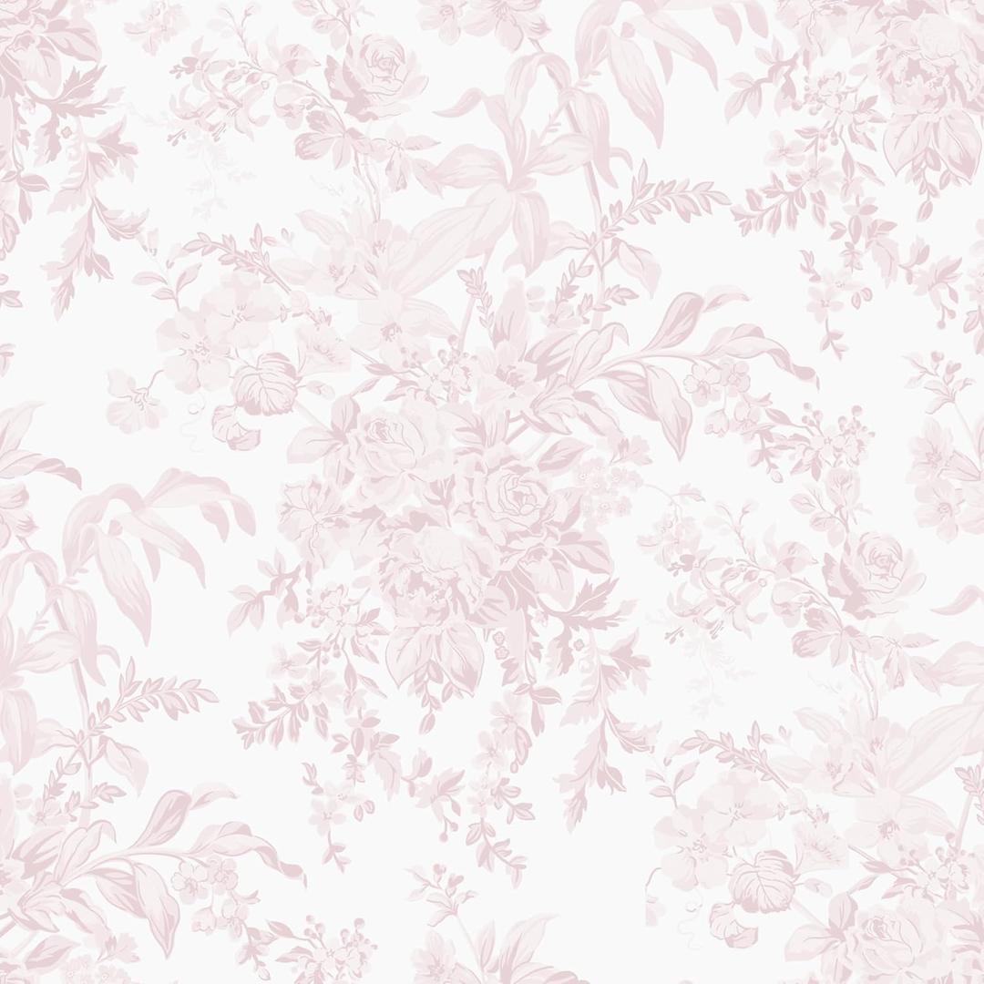 Heroad Pink Peel and Stick Wallpaper Toile Floral Contact Paper Boho Leaf Removable Wall Paper Self Adhesive Stick On Wallpaper for Girls Bedroom Bathroom Renter Friendly Vinyl Roll 17.3''X78.7''