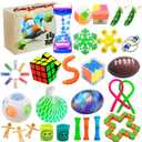 Scientoy Fidget Toy Set, 35 Pcs Sensory Toy for ADD, OCD, Autistic Children, Adults, Anxiety Autism to Stress Relief and Anti Anxiety with Motion Timer, Perfect for Classroom Reward with Gift Box, Small