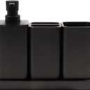 YMXYJM Bathroom Accessories Set, 4 Pcs Bathroom Accessory Set, Soap Dispenser, Toothbrush Holder, Qtip Holder Set, Bathroom Sets Complete, Bathroom Sink Set for Modern Home,Matte Black