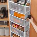JARLINK Over The Door Organizer Storage, 5 Shelf Hanging Door Organizer with 5 Large Capacity Pockets, Anti Tilt 44 lb Load Behind Door Storage for Bedroom, Bathroom, Pantry, Nursery, (Grey)