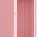 Metal Storage Cabinet for Kids Bedroom, School Classroom,Office, Home-Acrylic Translucent Door-Kids Lockers Cabinet with 2 Shelves and Hanging Rod-Stackable Steel Storage Cabinet for Home(Pink)