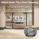Cumbor 29.751.5" Extra Wide Baby Gate for Stairs, Pressure-Mounted Dog Gates for Doorways & Hallways, Auto-Close Walk-Through, No-Trip Design, Child Proof Safety, Dog/Pet Gate for Indoor Use, Brown