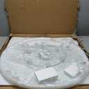 24' Glass Lazy Susan Turntable, Clear Sliver, Lazy Susan for Tabletop, 0.24' Thick Tempered Glass Rotating Tray with 6 Wheels