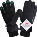 Winter Gloves for Men and Women, Thermal Touchscreen Warm Gloves with Windproof & Grip, for Running Cycling Skiing Hiking Driving Outdoor Sports (Medium, Black)