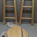Linon Natural Barstool with Round Seat, 24-Inch