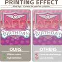 Yriujul 84x60inch Pink Dog Paw Logo Birthday Backdrop for Boy Girls Cartoon Party Decorations Photography Background Photo Banner Booth Props