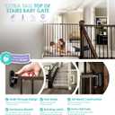 Regalo Safety 36" Extra Tall Baby Gate for Stairs & Doorways, Walk-Through Stair Gate with Door, Hardware Mounted Gate for Babies, Toddlers & Pets, Fits 24"–40.5" Openings, Black