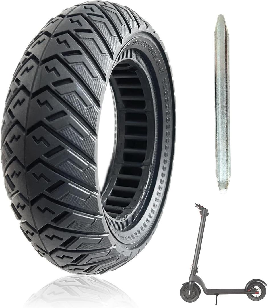 80/65-6 Scooter Tires, 10x3 Tubeless Solid Tire, 10 Inch Electric Scooter Wheels Replacement 255x80 City Road Tire Compatible with VSETT10+/Zero 10X/Kaabo Mantis 10