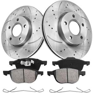 Brake Pads And Rotors Kit Compatible With 2012-2018 Ford Focus, 2013-2018 Ford C-Max, Front Automotive Replacement Brake Kits 54181 D1044-7947 Drilled And Slotted Rotors 278mm(10.9in)