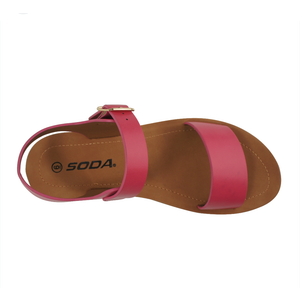 SODA PLENTY ~ Women's Strappy Ankle Wrap Buckle Fashion Flat Sandals 5