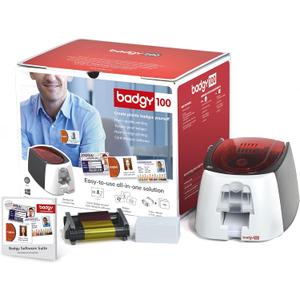 Badgy100 Plastic Card Printer with Badge Studio - ID Design Software for Full Color, Custom, Tamper Proof ID Badges in Seconds