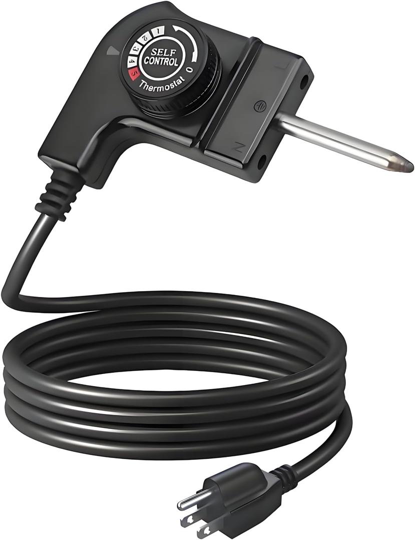 Adjustable Thermostat Probe Power Cord Compatible with Masterbuilt Smokers & Electric Griddles,15A/125V Power Cord with Temperature Control for Outdoor and Household Use
