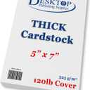 Thick Heavy Duty 120lb Cover Cardstock - 5" x 7" Bright White - 325gsm 15pt Thick Paper - Index, Flash & Post Card Stock (100 Pack)