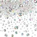 Hicarer 4000 Pieces Diamonds Crystals Acrylic Gems Wedding Table Scattering Gemstones Christmas Party Decorations Bridal Shower Masquerade Vase Fillers(Crystal AB,3 mm, 6 mm and 10 mm)