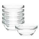 Iyulania 1.5 oz Clear Glass Bowl, Mini Prep Dish for Salt and Spices, Dishwasher and Microwave Safe, Stackable, Set of 6