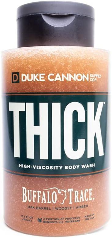 Duke Cannon Supply Co. THICK High-Viscosity Body Wash for Men - Buffalo Trace Bourbon, 17.5 Fl Oz - Oak Barrel, Woodsy, Amber Scent 