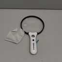 Large Magnifying Glass with Light, Magnifier 10X 20X 45X Handheld Illuminated Lighted Magnifier with 3 LED Lights 1UV Light Storage Bag Clean Cloth for Seniors Reading Inspection (Black)