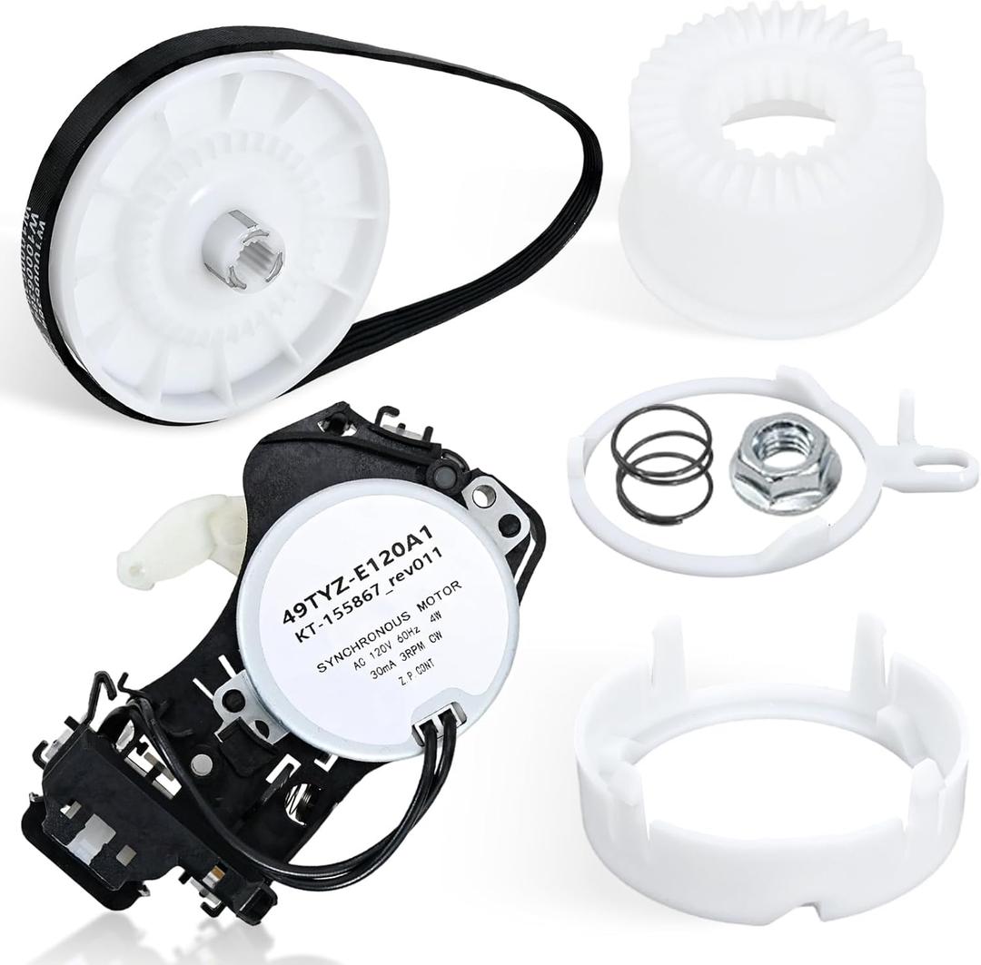 W10913953 49tyz-e120a1 Washer Shift Actuator with W10721967 Pulley Clutch and W10006384 Drive Belt Kit by MKZTM - Compatible with Whirlpool Kenmore Maytag Amana Washing Machines