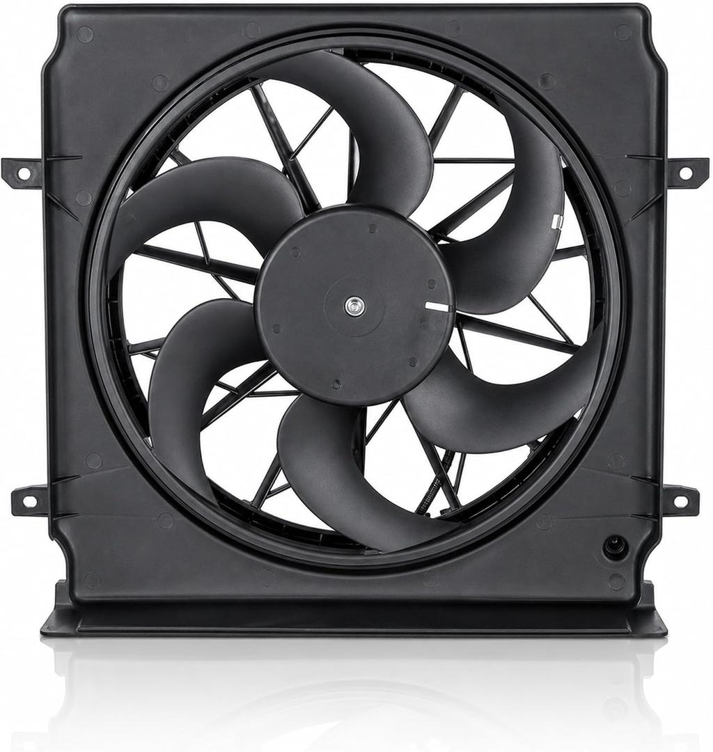 MOSTPLUS - 55037692AB - Radiator Cooling Fan Assembly with Motor - Compatible with 2004-2007 Jeep Liberty 2.4L 3.7L
