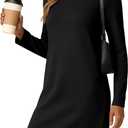 FREEOAK Dresses for Women 2025 Casual Long Sleeve Dress Trendy Fall Spring Vacation Travel Airport Outfits (Medium)