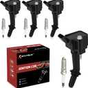 UF802 Ignition Coil Pack and Iridium-Platinum Spark Plugs Set of 4 Compatible with Chevy Cruze Equinox Malibu Terrain Encore 2016-2021 Replaces# GN10797, 91970