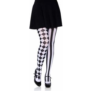 Leg Avenue Women's Harlequin Tights (White/Black)