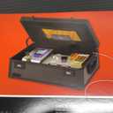 Vaultz Storage Lock Box - 6.5 x 19.25 x 13.5 Inch Lockable Dorm Storage Trunk with Combination Lock - Briefcase, Medicine Box, Lock Boxes for Personal Items, Cash, Laptop - Black on Black