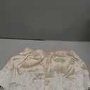 Women Satin Silk Lace Trim Shorts Silky Low Rise Boxer Shorts Y2k Teen Girls Cute Coquette Lounge Slip Bottoms (Medium, Beige)