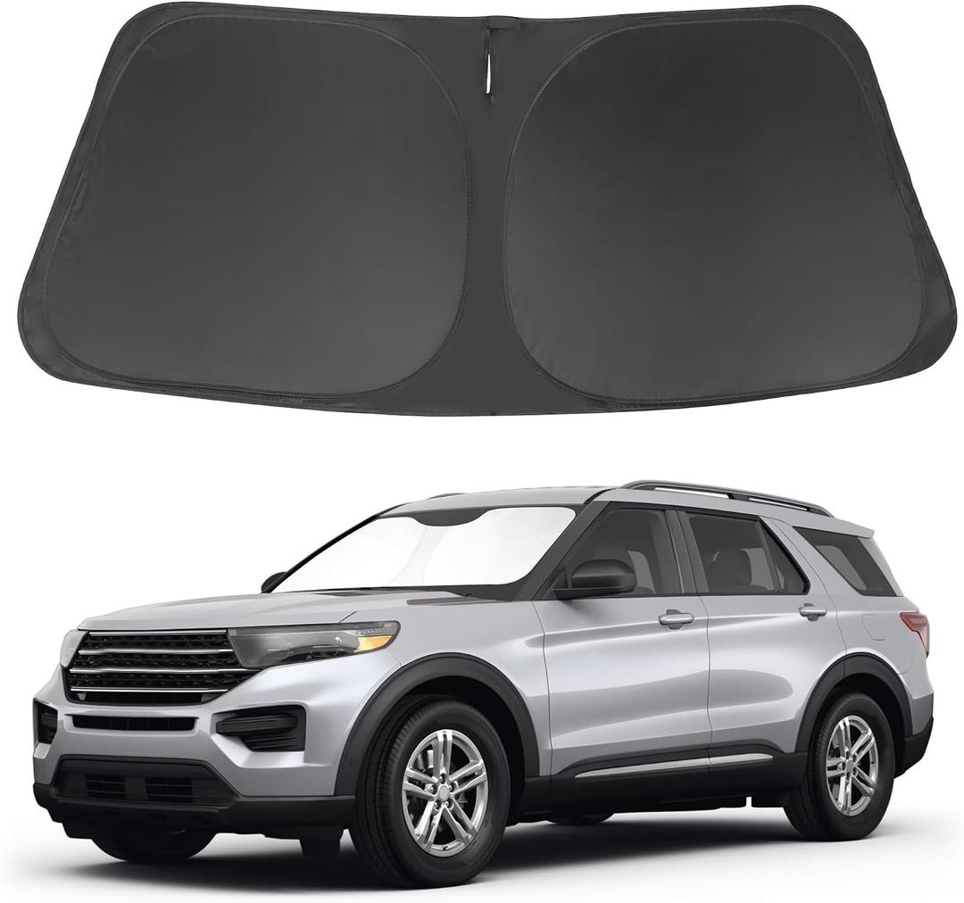 Windshield Sun Shade Fit for 2020-2024 2025 2026 Ford Explorer SUV, ST XLT, Limited, Platinum Accessories Foldable Sunshade Sun Visor Protector Keep Car Cool