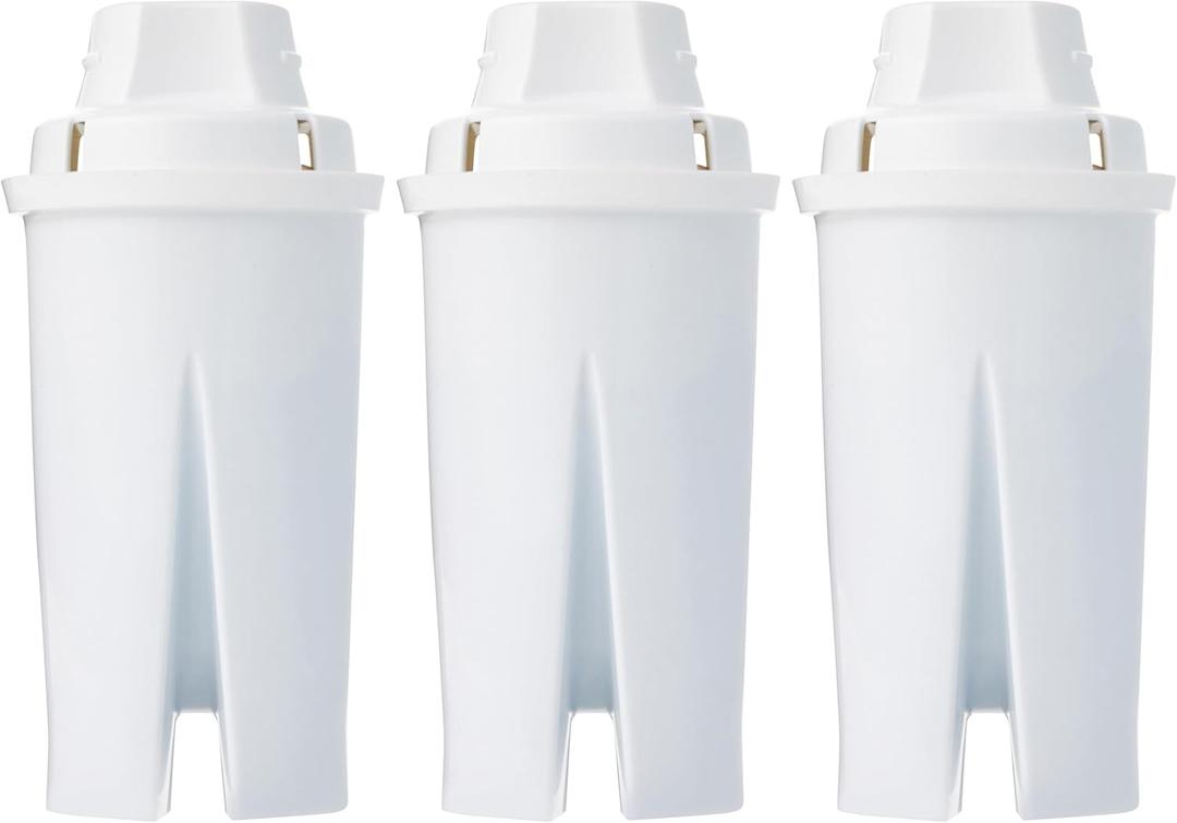 Basics Enhanced Replacement Water Filters for Pitchers, BPAFree, WQA & NSF Certified, Compatible with Brita Pitchers & Drinking Water Filter Systems, 1 Year Supply, 6Pack