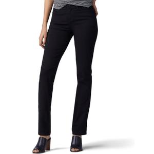 Lee Womens Ultra Lux Comfort with Flex Motion Straight Leg Jean (14, Black)