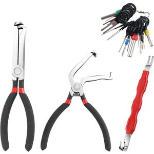 Electrical Disconnect Pliers for Cars with Terminal Removal Tool Kit,Sturdy Electrical Connector Pliers with Double Head/60 Head/Straight Heads,Essential Electricals Connection Pliers