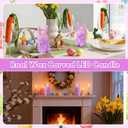 Baquler 2 Pcs Large Easter Bunny Led Flameless Candle 8 Inch Battery Operated Candles with Remote Real Wax Cute Rabbit Shape Candle with Bow 3D Flickering for Gift Home Party Decor (Purple)