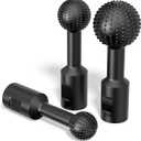 BURMONG 3-PC Sphere Rotary Burr Set - 5/8-11 Thread Ball Gouge Attachments for 4-1/2" & 5" Angle Grinders | Carbide Steel Power Tools for Wood Hollowing, Slotting, Engraving & Polishing (3 Sizes)