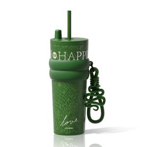 Sidagar 24 oz Tumbler with Lid and Straw, Insulated Coffee Mug Leak Proof, Portable Iced Travel Water Bottle, Reusable Thermal Coffee Cup, Gifts for Women, Green