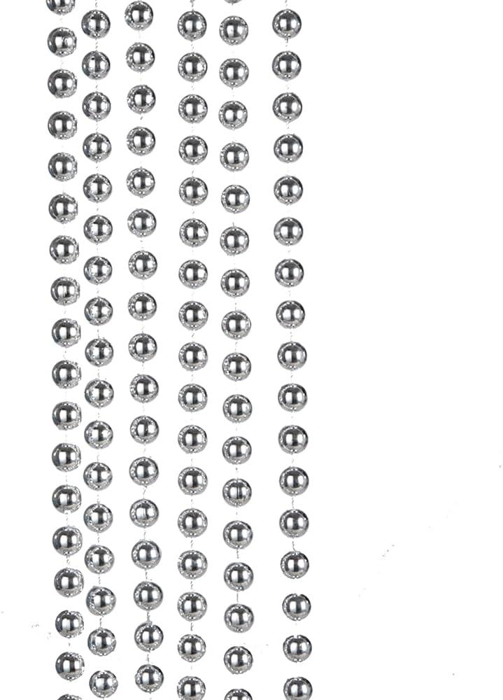 Kurt Adler 15 Feet x 12 MM Silver Bead Garland