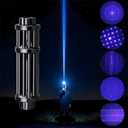 High Power Blue Rechargeable LED Outdoor Flashlight, 6 Light Modes, Zoomable and Waterproof, Perfect for Camping, Hiking and Fishing (Rechargeable,Black)