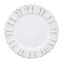 Opexscal 13" Antique White Round Scalloped Charger Plates, Wedding Reception Plate Chargers Dinner Party Decoration Charger Plates, 6Pcs