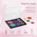Magnetic Makeup Palette with Clear Top, 3Pack Empty Eyeshadow Pan Dispensing Storage Box with 60Pcs Adhesive Metal Stickers for DIY Cosmetics Lipstick Blush Powder-4.8" x 4"Palette