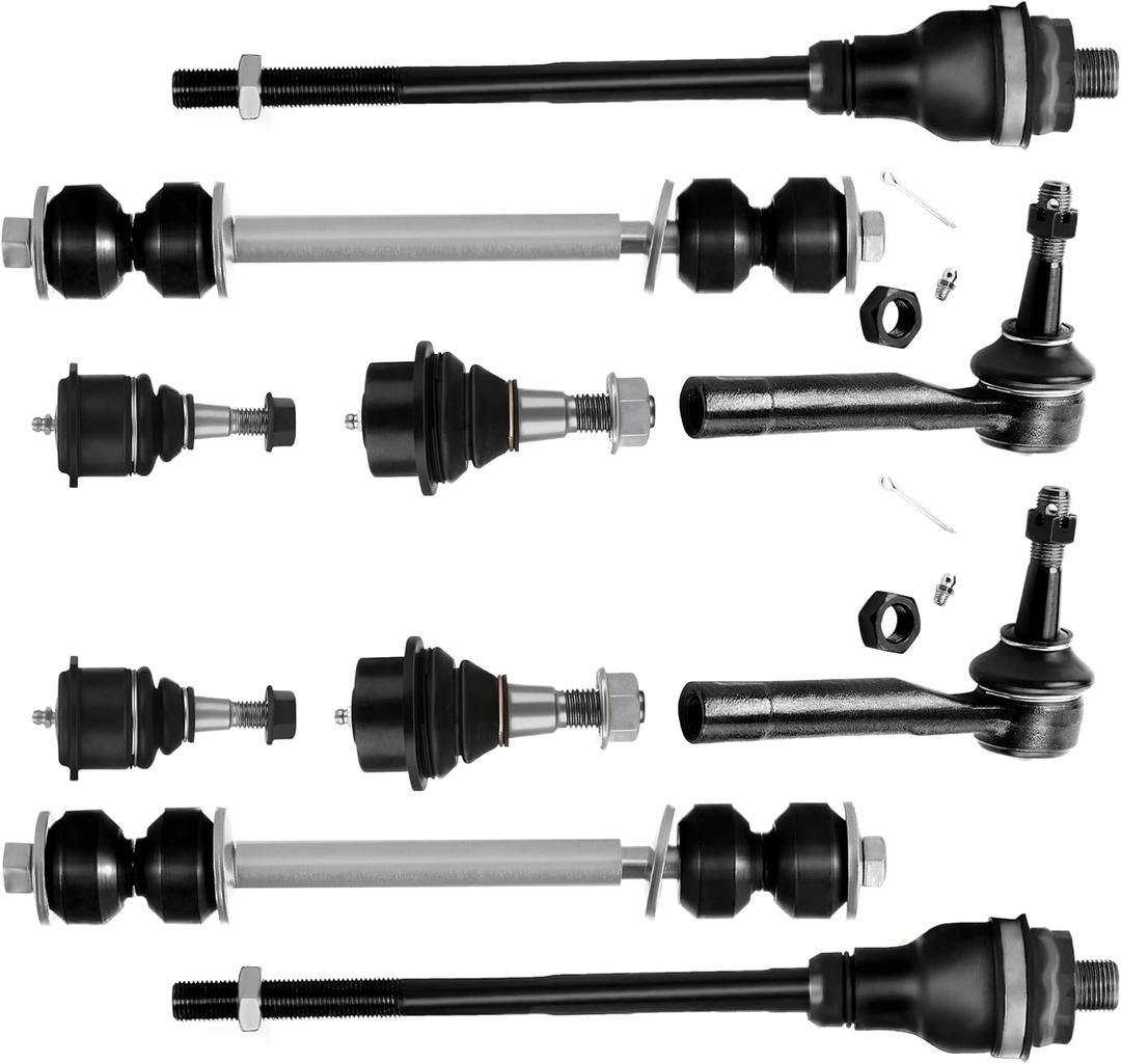 SCITOO 10pcs Front Suspension Kit Inner Outer Tie Rod Ends Lower Upper Ball Joints Sway Bar Links Fit 1999-2006 For Chevy Silverado 1500 for GMC Sierra 1500 2000-2006 Tahoe
