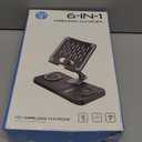 30W Wireless Charger for Samsung/Android Mag-Safe Charging Station with Clock/Light for Samsung S25/S24/S23 Ultra/Buds, for iPad/Tablet Stand, Watch Charger Only for Galaxy Watch 7/6/5,Carbon Black