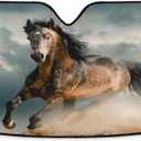 Horse Animal Car Windshield Sun Shade Cool Foldable UV Ray Sun Visor Protector Sunshade to Keep Your Vehicle Cool (55" x 27.6")