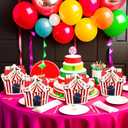 Kolldenn 24 Pcs Circus Party Favor Bags Carnival Gift Treat Bags Circus Theme Goodie Candy Totes with Handles for Carnival Themed Birthday Party Supplies