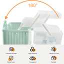 Plastic Family First Aid Box, Empty Emergency Medical Organizer, 3 Layers Portable Medicine Storage Container with Handle for Art Craft and Family, Office and Travel (Green-Clear)