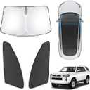 Karltys 3PCS Windshield Sun Shade for 2010-2025 Toyota 4Runner, 210T Reflective Front and Side Window Sunshade Cover Custom Fit 4-Runner, Foldable Sun Visor Protector Blocks Heat UV Rays