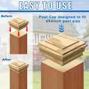 Sasylvia 4 Pcs Wooden Post Caps Cedar Fence Post Caps Rot Resistant, Decorative Tops for Decks Mailboxes and Outdoor Fences Protection (4x4 Inch)
