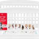 IRIS USA Dog Playpen 24" 4-Panel Puppy Playpen, 35 x 35 x 24, Puppy Fence, Dog Playpen, Dog Play Pen Indoors, Pet Fence, Puppies/Small Dogs, White