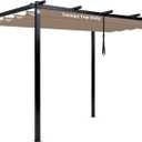 10' X 10' Pergola Shade Cover for Outdoor Retractable Durable Fabric Canopy Replacement Top Only, Sun Shade for Outside (Beige)