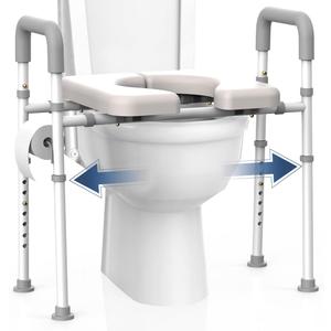 Raised Toilet Seat with Handles - FSA/HSA Eligible Adjustable Elevated Toilet Seat Riser, 300 lbs Toilet Seat Riser for Seniors, Handicap and Disabled, FSA/HSA Eligible, Fit Any Toilet